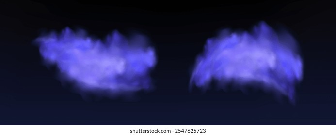 Fondo negro con nubes gris-azules que crean el efecto de humo o niebla. La atmósfera de la magia de la primavera en el amanecer o la noche de verano, niebla sobre la tierra o la superficie del agua.