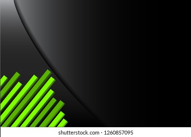 Black Background, Black and Green Design Stylish Background. Vector