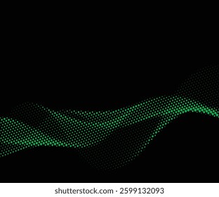 black background and green dot