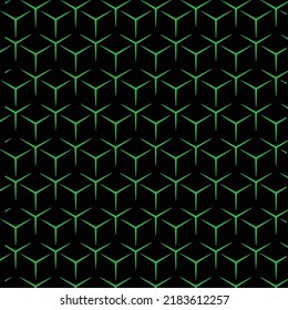 black background and green figure 