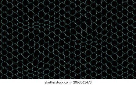 Fondo negro y ondas hexagonales verdes