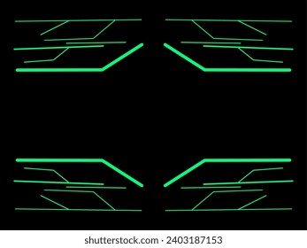 Black background with green lines