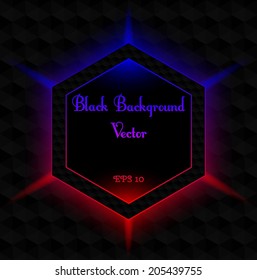 Black background with hexagon