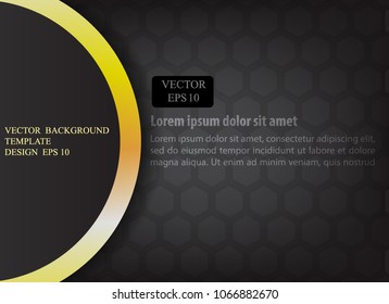 black background hexagon circle pattern template