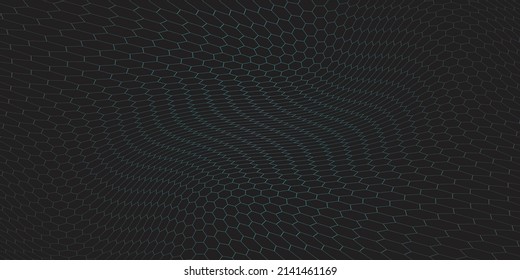 schwarzer Hintergrund und Hexagon-Welle