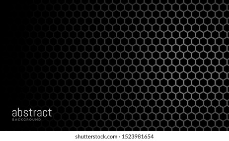 black background with hexagonal mesh pattern design