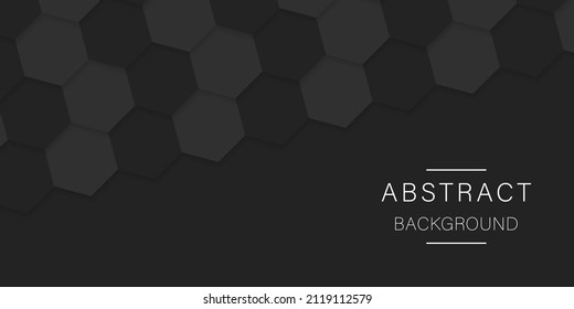 Antecedentes negros con Hexagons. Patrón de malla de Honeycomb gris oscuro. Papel tapiz de textura de metal gris y negro. Resumen Diseño Moderno. Ilustración vectorial.