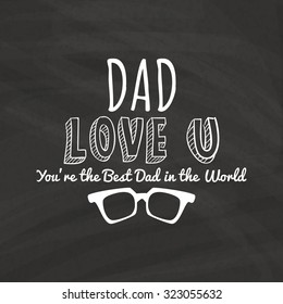 Black background with icons and text for father's day