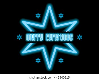 black background with isolated christmas star