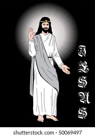 fondo negro con jesus christ aislado