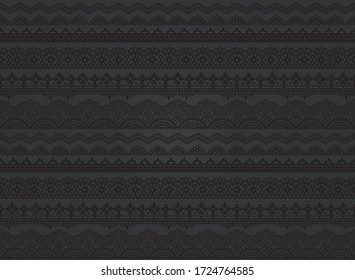 fondo negro de los adornos de encaje.
