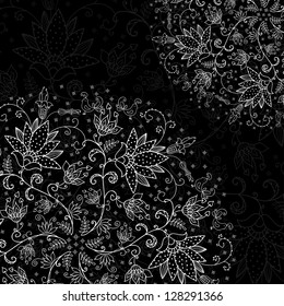 black background with lacy element