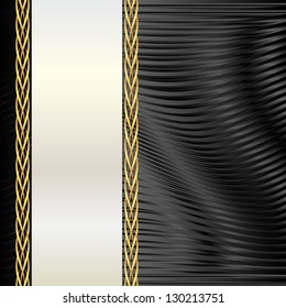 black background with light tape and gold ornaments