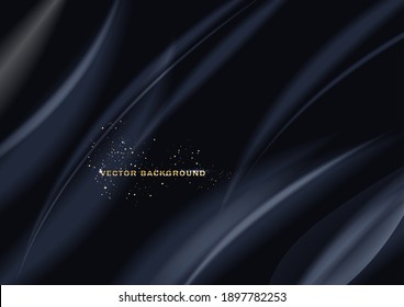 Fondo negro con diseño de curva de línea. Ilustración vectorial.