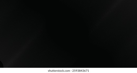 Black background with line curve design. Vector illustration.simple modern art