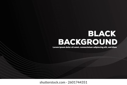 Black Background. Line effect decoration. Futuristic Abstract graphic design element concept for presentation or Wallpaper Vector
