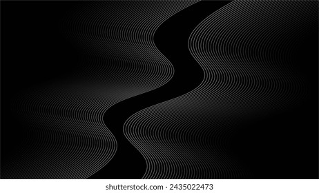 Black Background Lines vector image abstract wallpaper for backdrop or decoration