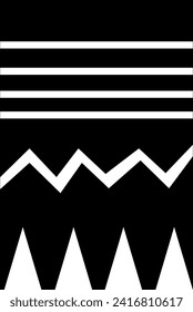 black background with lines, white triangles,