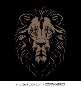 Un fondo negro con la cabeza de un león.