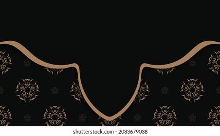 Black background with luxurious brown pattern and space for your text