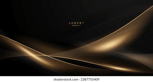 Fondo negro con un lujoso efecto dorado. Ilustración del vector