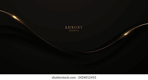 Black background with a luxurious gold effect. Vector illustration