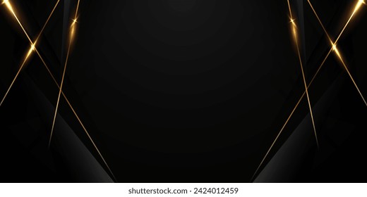 Fondo negro con un lujoso efecto dorado. Ilustración del vector