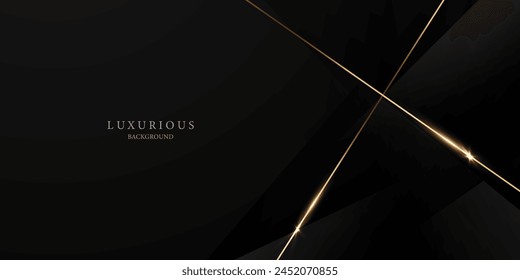 Fondo negro con un lujoso efecto dorado. Ilustración vectorial