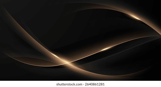 Black background with a luxurious gold effect. Vector illustration