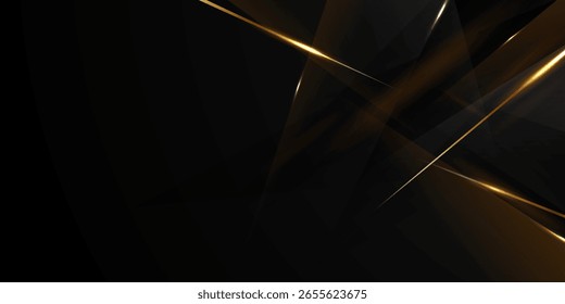 Fondo negro con un lujoso efecto dorado. Ilustración vectorial