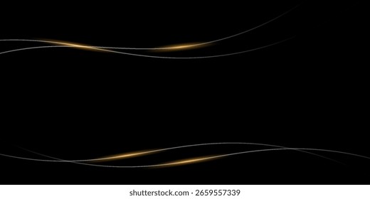 Fondo negro con un lujoso efecto dorado. Ilustración vectorial