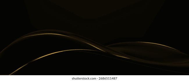 Fondo negro con un lujoso efecto dorado. Ilustración vectorial
