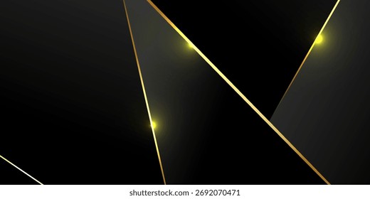 Fondo negro con un lujoso efecto dorado. Ilustración vectorial