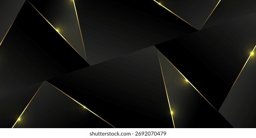 Fondo negro con un lujoso efecto dorado. Ilustración vectorial
