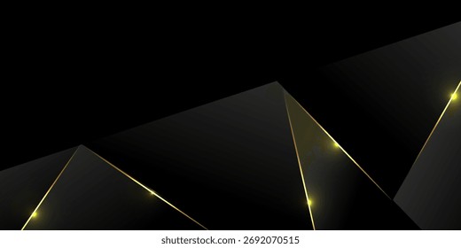 Fondo negro con un lujoso efecto dorado. Ilustración vectorial
