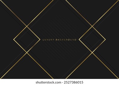 Fundo preto com um efeito de moldura de ouro luxuoso. Ilustração de stock de ilustração vetorial