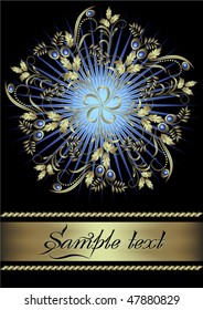Black background with luxurious gold ornament