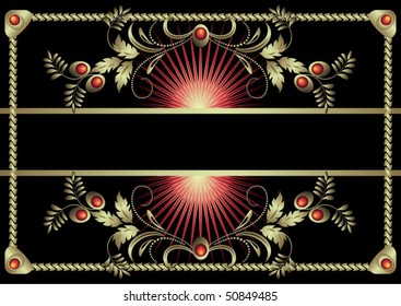 Black background with luxurious gold ornament.