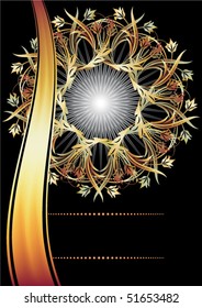 Black background with luxurious gold ornament