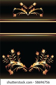 Black background with luxurious gold ornament