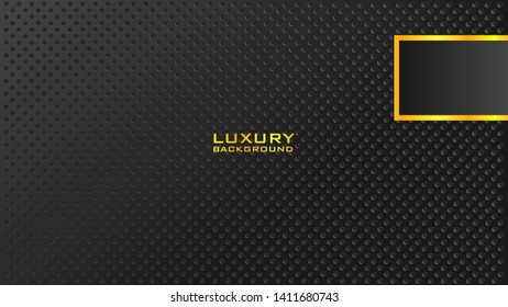 black background with luxury gold abstract. Elegant background template,