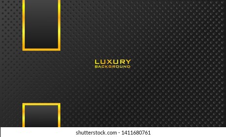black background with luxury gold abstract. Elegant background template,