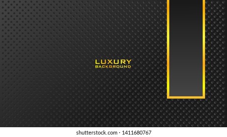 black background with luxury gold abstract. Elegant background template,