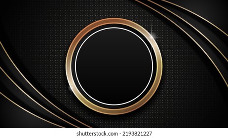 fondo negro con anillo dorado de lujo