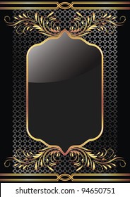 Black background with luxury golden ornament