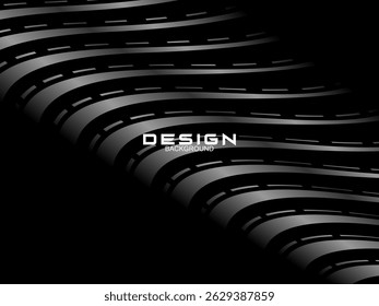 Fondo negro con líneas abstractas de gradiente de lujo.