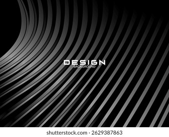 Fondo negro con líneas abstractas de gradiente de lujo.
