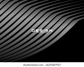 Fundo preto com linhas abstratas de gradiente de luxo.