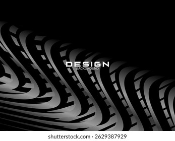 Fondo negro con líneas abstractas de gradiente de lujo.