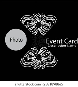 black background mandala event card 